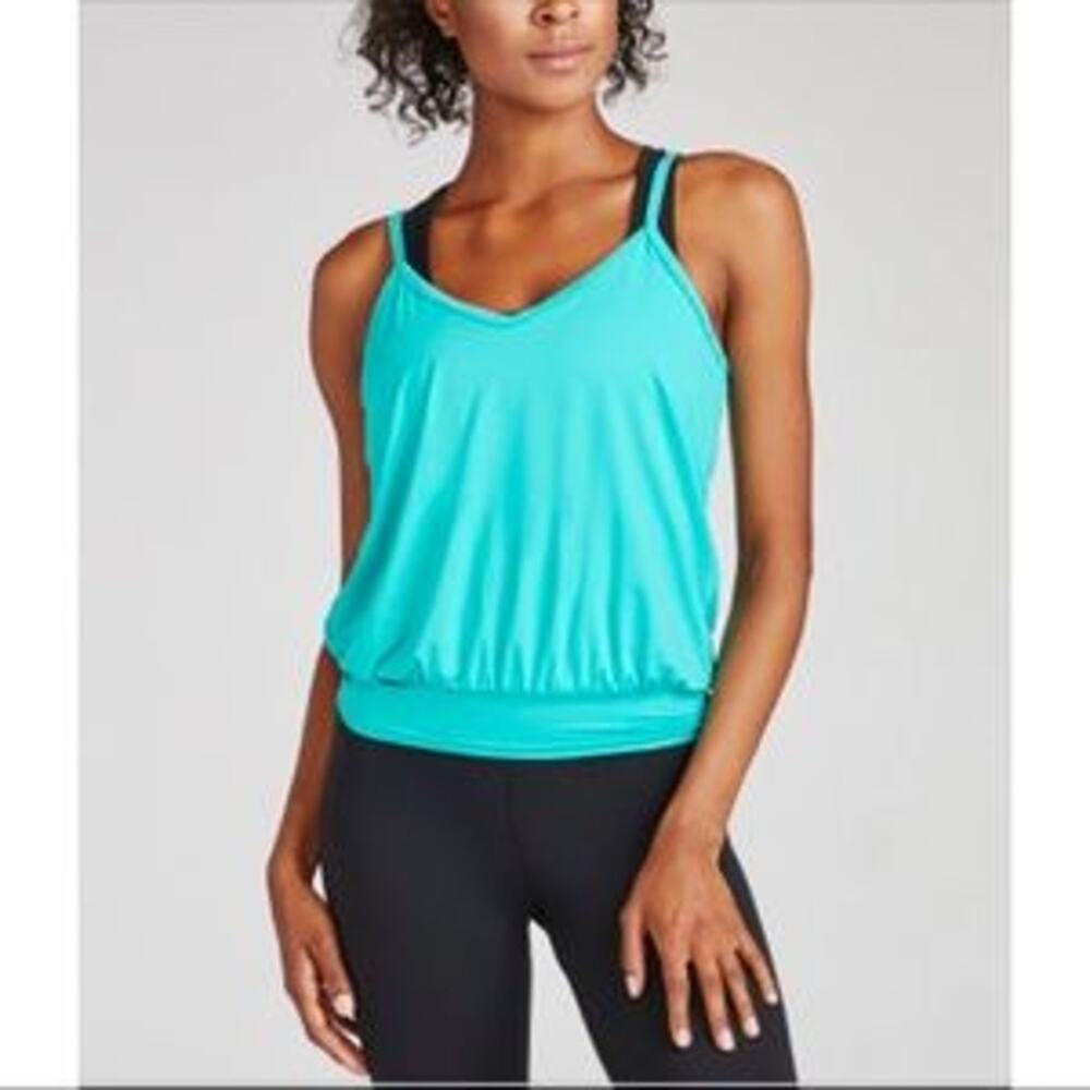 K-DEER Flow Tank in Aqua NWT LRG Workout Yoga MSRP $48